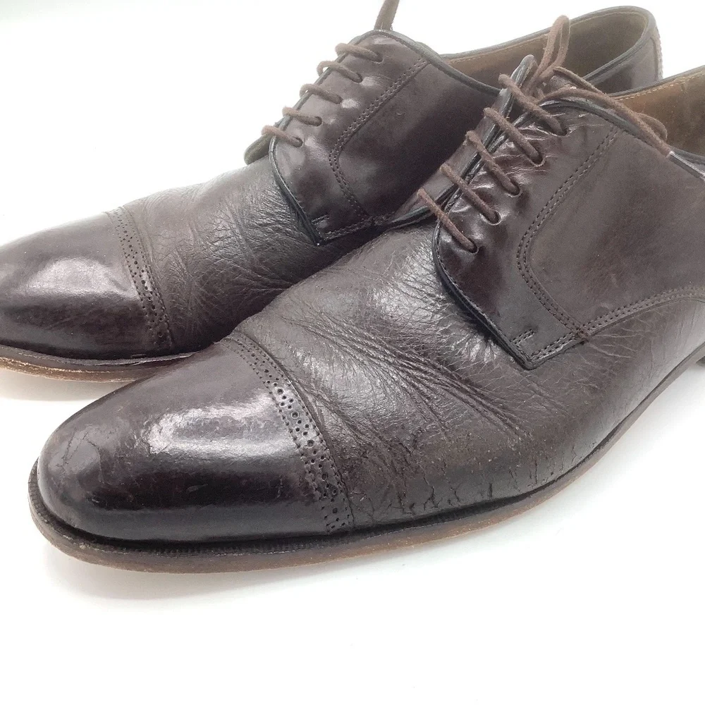 Mezlan‎ Mens Leather Brogue Cap Toe Oxfords Shoe Orbison Espresso Brown S…